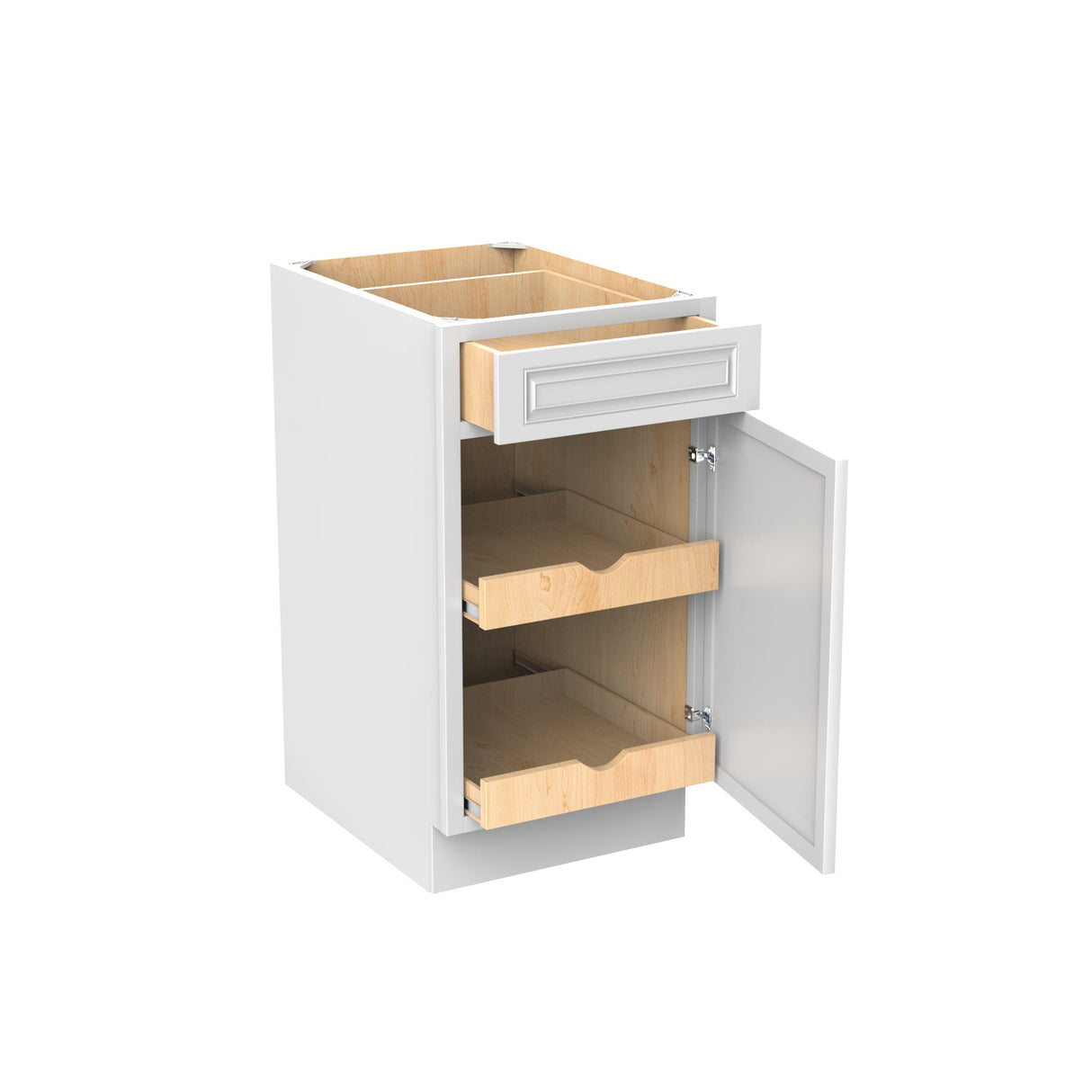 RTA - Park Avenue White - Single Door & Drawer Base Cabinet | 18"W x 34.5"H x 24"D