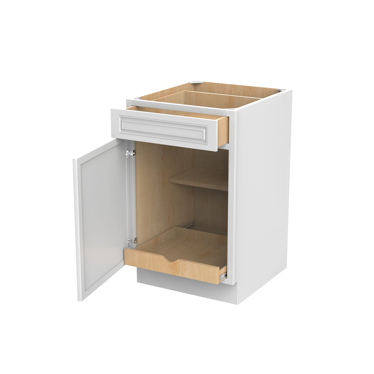 RTA - Park Avenue White - Single Door & Drawer Base Cabinet | 21"W x 34.5"H x 24"D