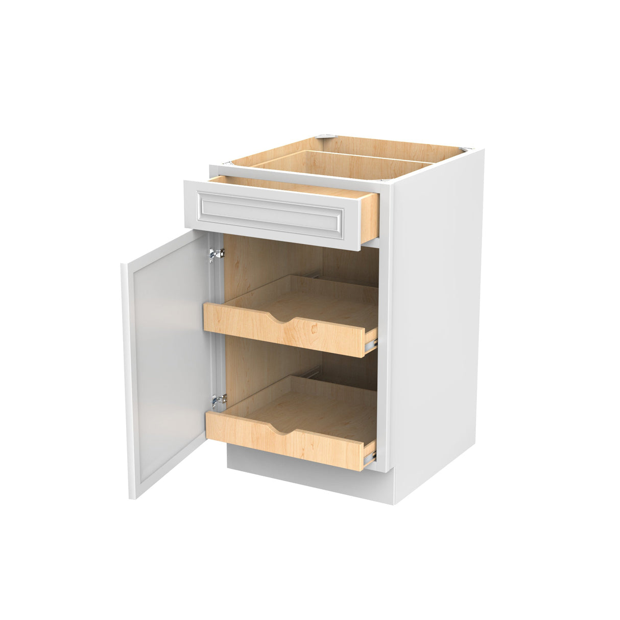 RTA - Park Avenue White - Single Door & Drawer Base Cabinet | 21"W x 34.5"H x 24"D