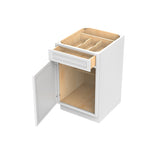 RTA - Park Avenue White - Single Door & Drawer Base Cabinet | 21"W x 34.5"H x 24"D