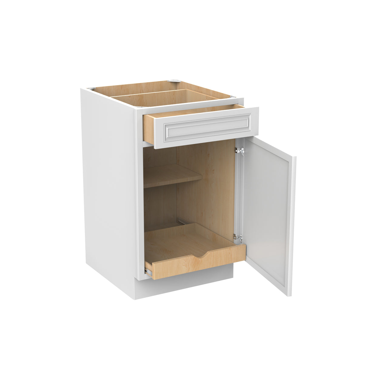 Park Avenue White - Single Door Base Cabinet | 21"W x 34.5"H x 24"D