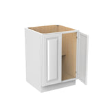 RTA - Park Avenue White - Single Door & Double Drawer Base Cabinet  | 24"W x 34.5"H x 24"D