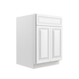 RTA - Park Avenue White - Single Door & Double Drawer Base Cabinet  | 24"W x 34.5"H x 24"D