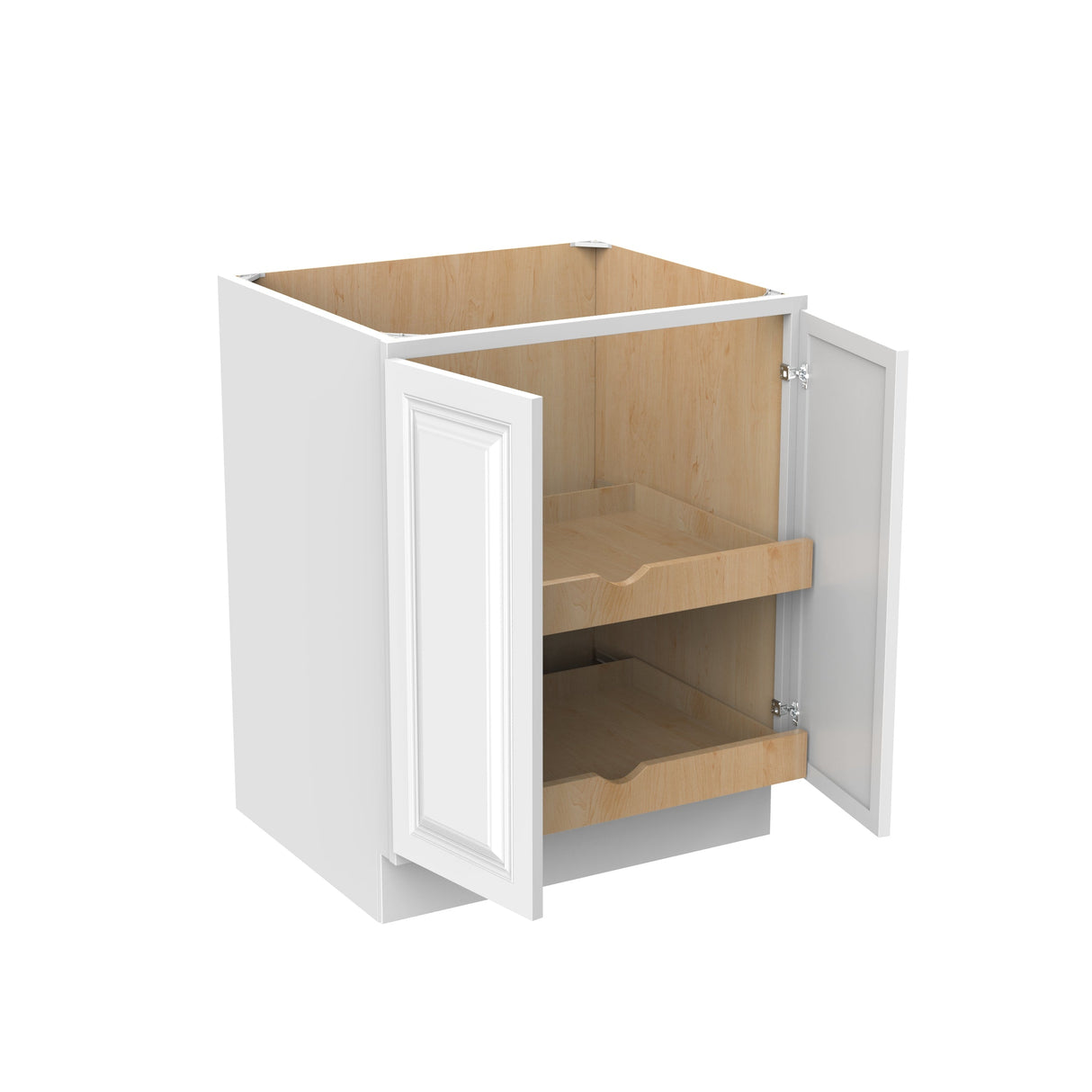 RTA - Park Avenue White - Single Door & Double Drawer Base Cabinet  | 27"W x 34.5"H x 24"D