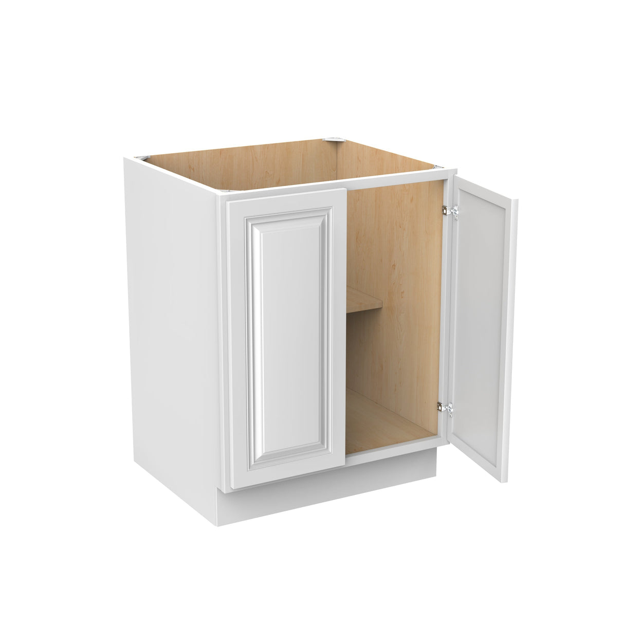 RTA - Park Avenue White - Single Door & Double Drawer Base Cabinet  | 27"W x 34.5"H x 24"D