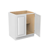 Park Avenue White - Double Door Base Cabinet | 30"W x 34.5"H x 24"D