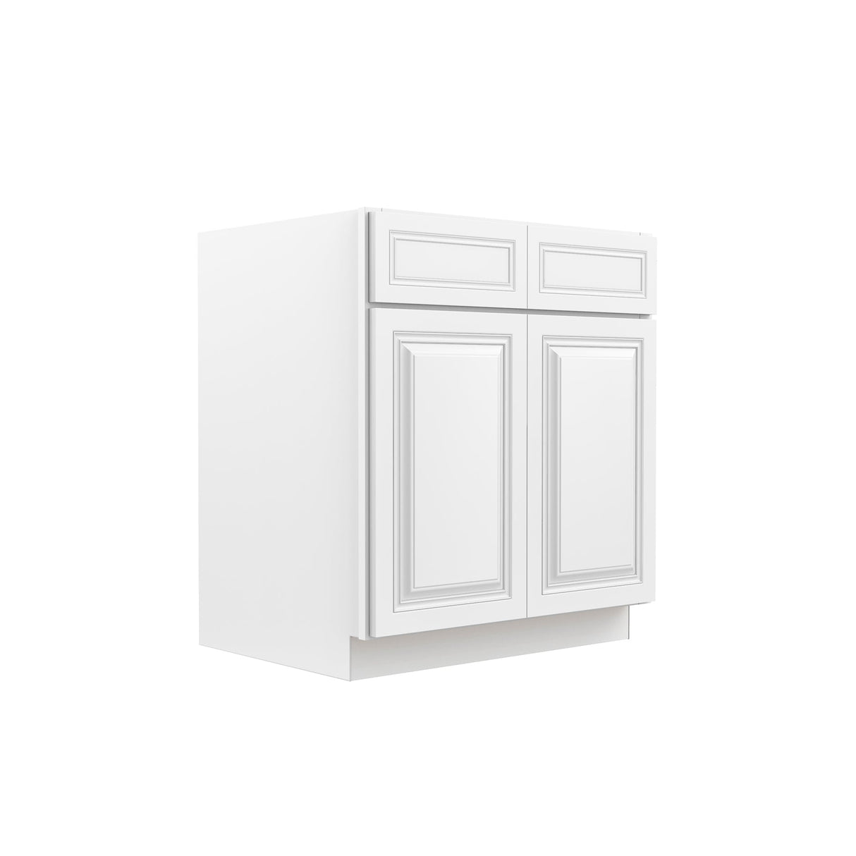 RTA - Park Avenue White - Double Drawer & Door Base Cabinet | 30"W x 34.5"H x 24"D
