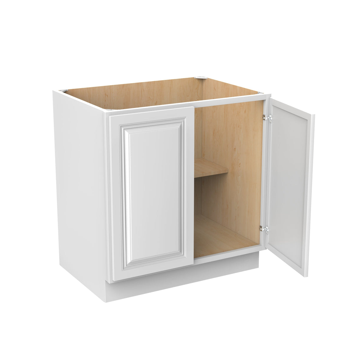 RTA - Park Avenue White - Double Drawer & Door Base Cabinet | 33"W x 34.5"H x 24"D