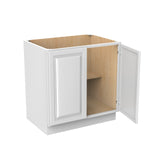 RTA - Park Avenue White - Double Drawer & Door Base Cabinet | 33"W x 34.5"H x 24"D