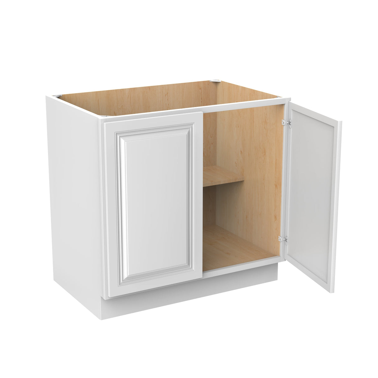 RTA - Park Avenue White - Double Drawer & Door Base Cabinet | 36"W x 34.5"H x 24"D