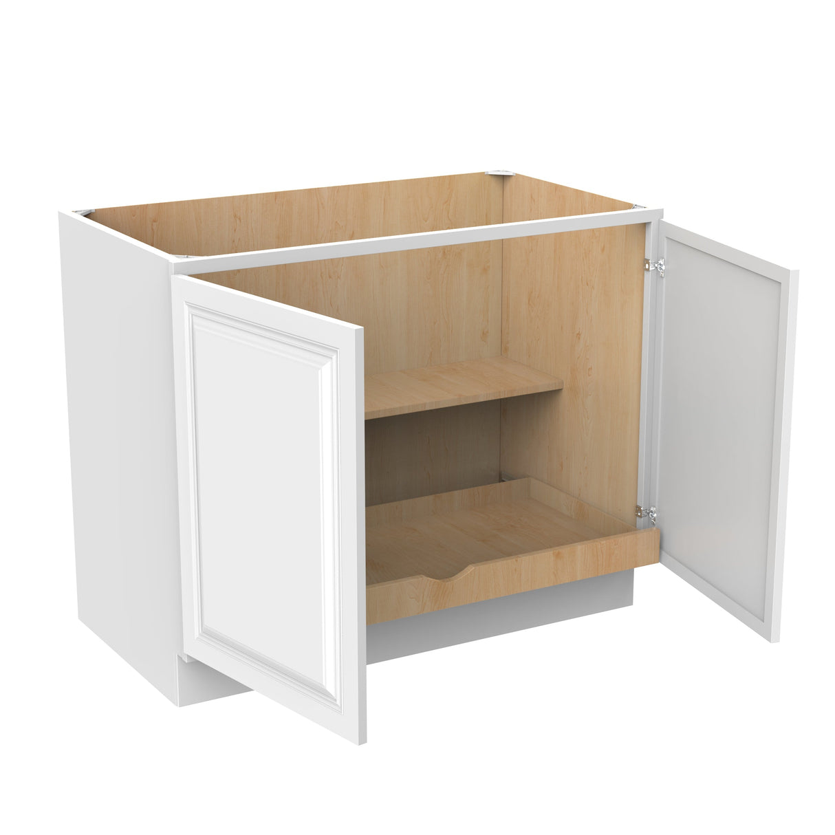RTA - Park Avenue White - Double Drawer & Door Base Cabinet | 42"W x 34.5"H x 24"D