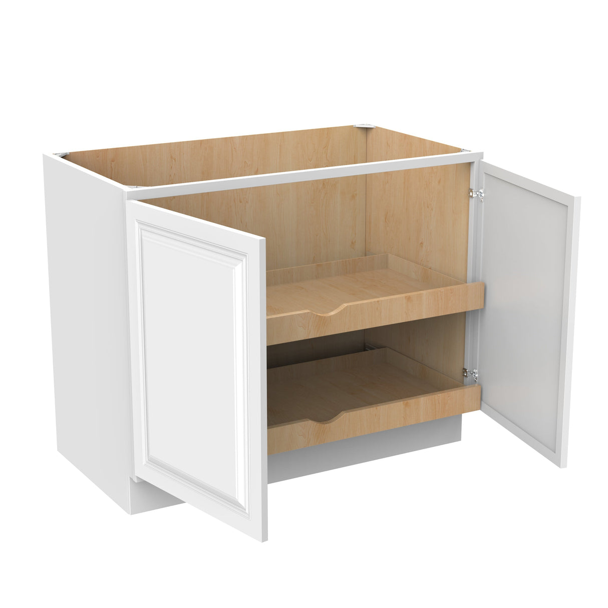 RTA - Park Avenue White - Double Drawer & Door Base Cabinet | 42"W x 34.5"H x 24"D