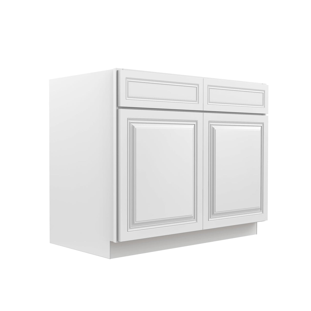RTA - Park Avenue White - Double Drawer & Door Base Cabinet | 42"W x 34.5"H x 24"D