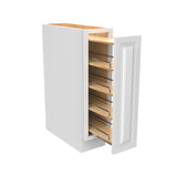 Park Avenue White - Spice Base Cabinet | 9"W x 34.5"H x 24"D