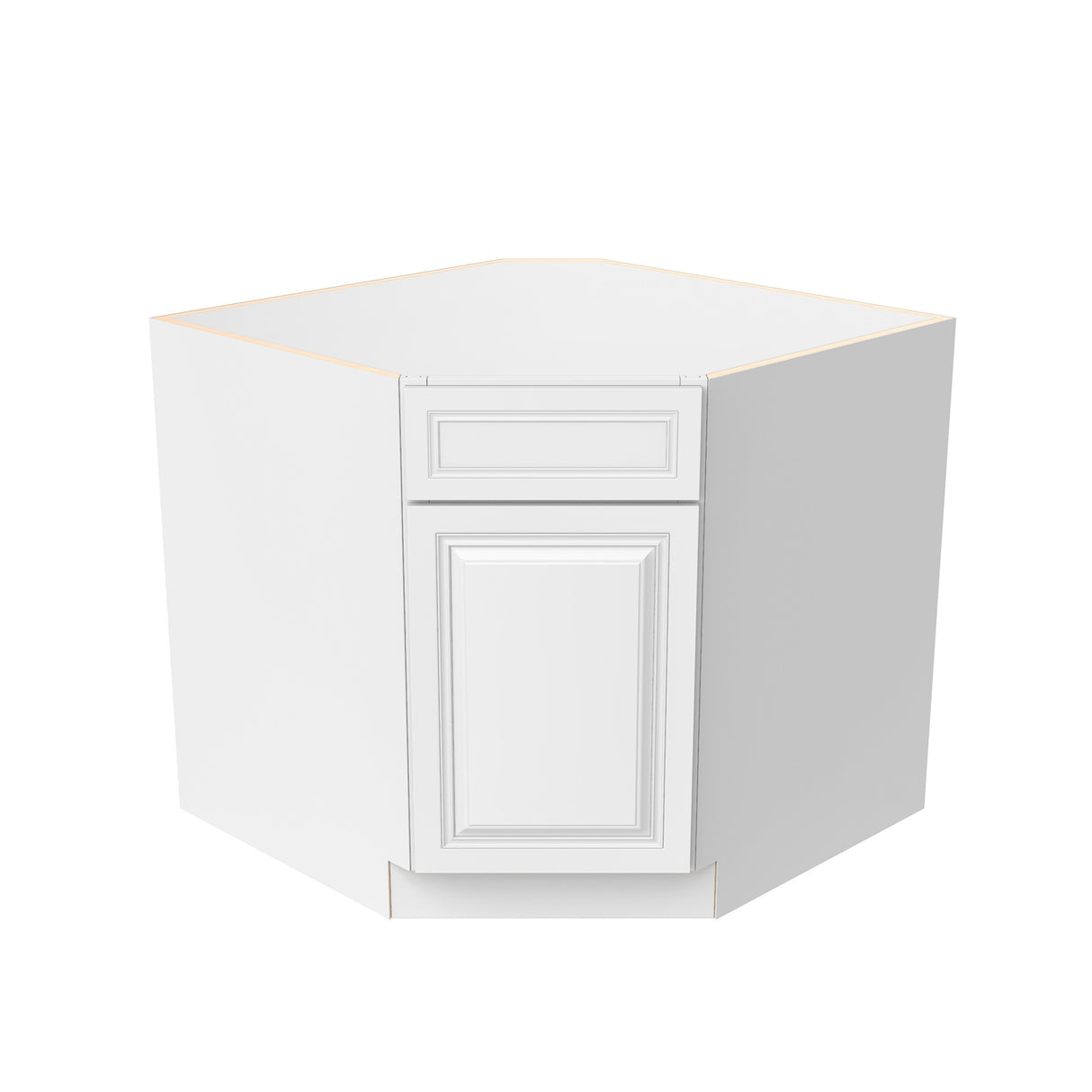 Park Avenue White - Diagonal Corner Sink Base Cabinet | 36"W x 34.5"H x 24"D