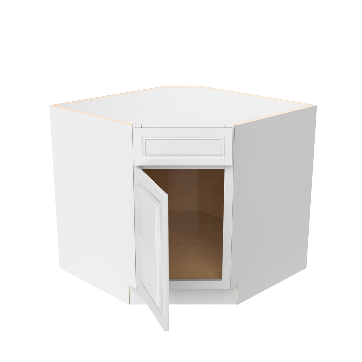 RTA - Park Avenue White - Diagonal Corner Sink Base Cabinet  | 36"W x 34.5"H x 24"D