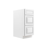 Park Avenue White - 3 Drawer Base Cabinet | 15"W x 34.5"H x 24"D