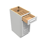 RTA - Park Avenue White - 3 Drawer Base Cabinet | 15"W x 34.5"H x 24"D