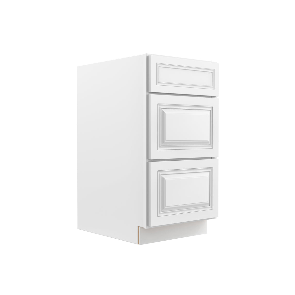 Park Avenue White - 3 Drawer Base Cabinet | 18"W x 34.5"H x 24"D