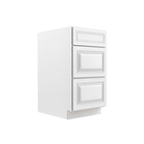 RTA - Park Avenue White - 3 Drawer Base Cabinet | 18"W x 34.5"H x 24"D