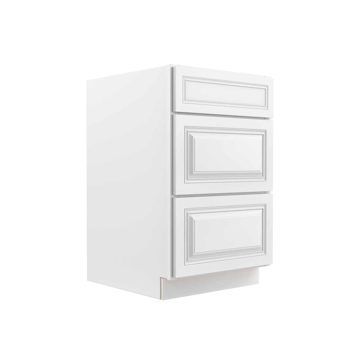 Park Avenue White - 3 Drawer Base Cabinet | 21"W x 34.5"H x 24"D