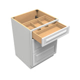RTA - Park Avenue White - 3 Drawer Base Cabinet | 24"W x 34.5"H x 24"D