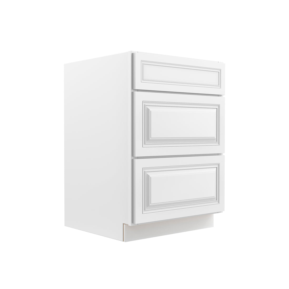 Park Avenue White - 3 Drawer Base Cabinet | 24"W x 34.5"H x 24"D