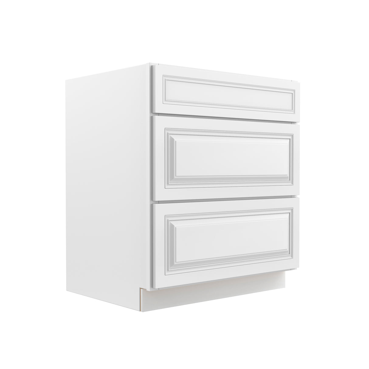 Park Avenue White - 3 Drawer Base Cabinet | 30"W x 34.5"H x 24"D