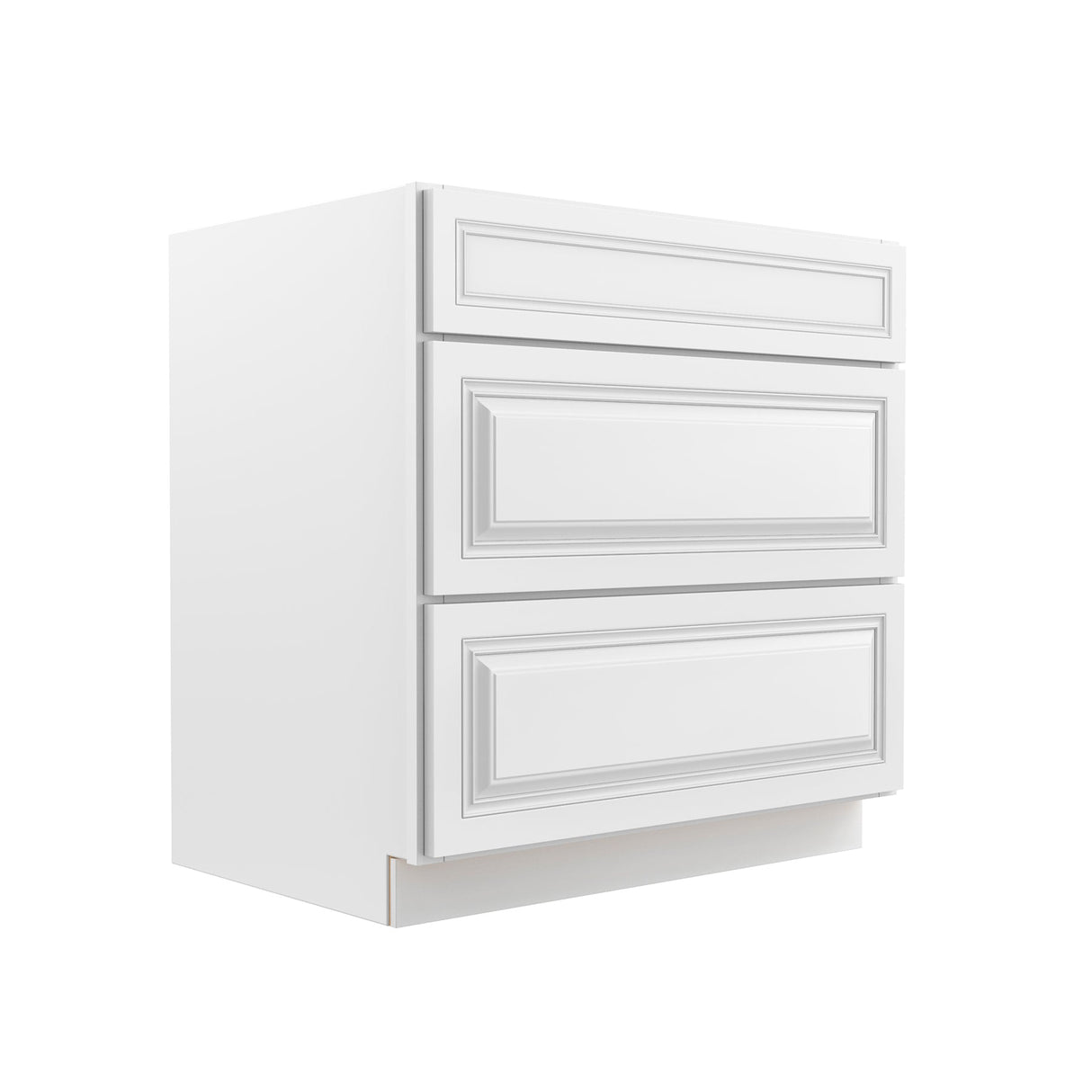 RTA - Park Avenue White - 3 Drawer Base Cabinet | 33"W x 34.5"H x 24"D
