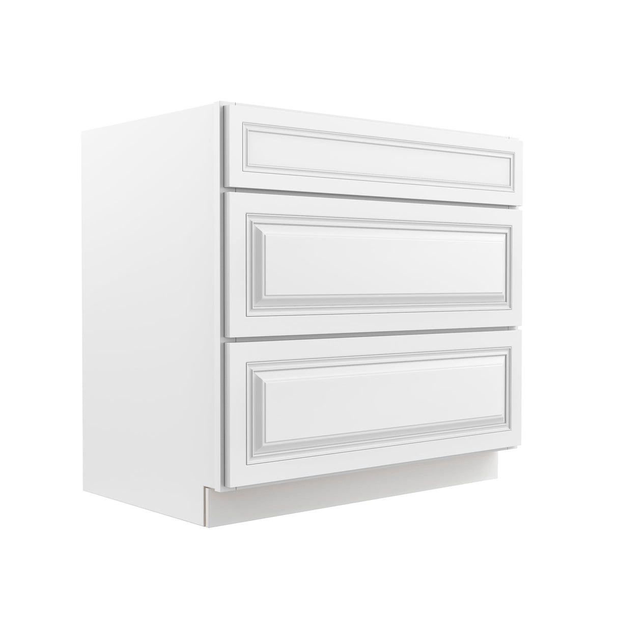 RTA - Park Avenue White - 3 Drawer Base Cabinet | 36"W x 34.5"H x 24"D