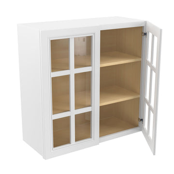 Park Avenue White - Glass Wall Cabinet | 30"W x 36"H x 12"D