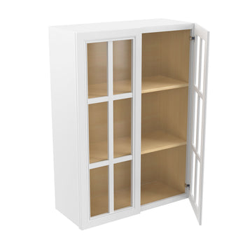 Park Avenue White - Glass Wall Cabinet | 30"W x 42"H x 12"D