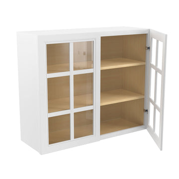 30"H X 30"W, 2 Shelf & 2 Mullion Door Park Avenue White Ready to Assemble Wall CabinetW/ Finished Interior