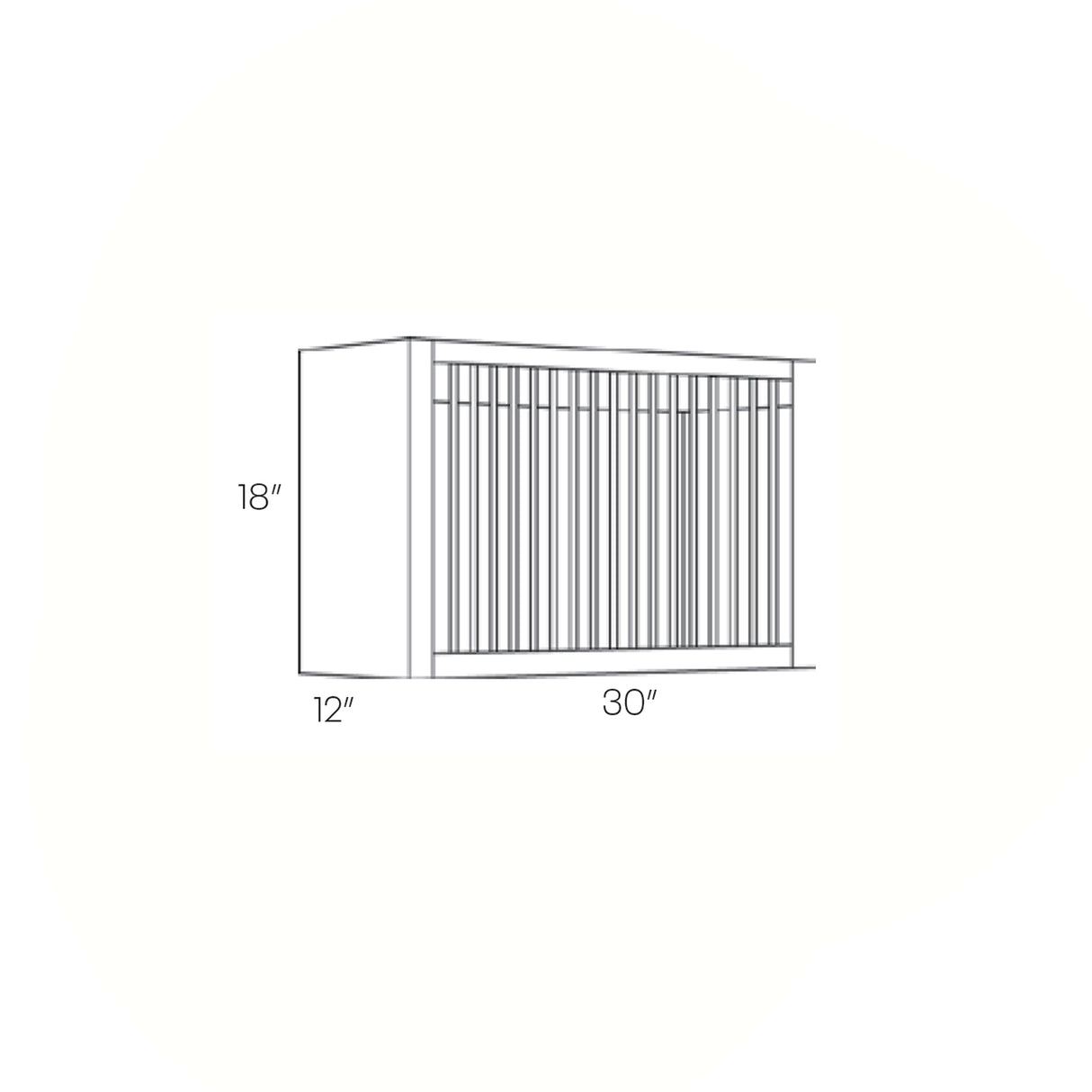 Richmond Stone - Plate Rack Cabinet | 30"W x 18"H x 12"D