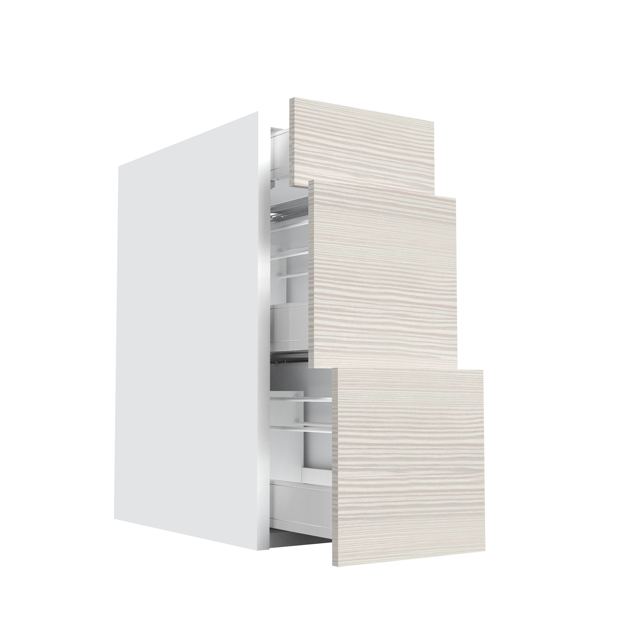 RTA - Pale Pine - Three Drawer Base Cabinets | 12"W x 30"H x 23.8"D