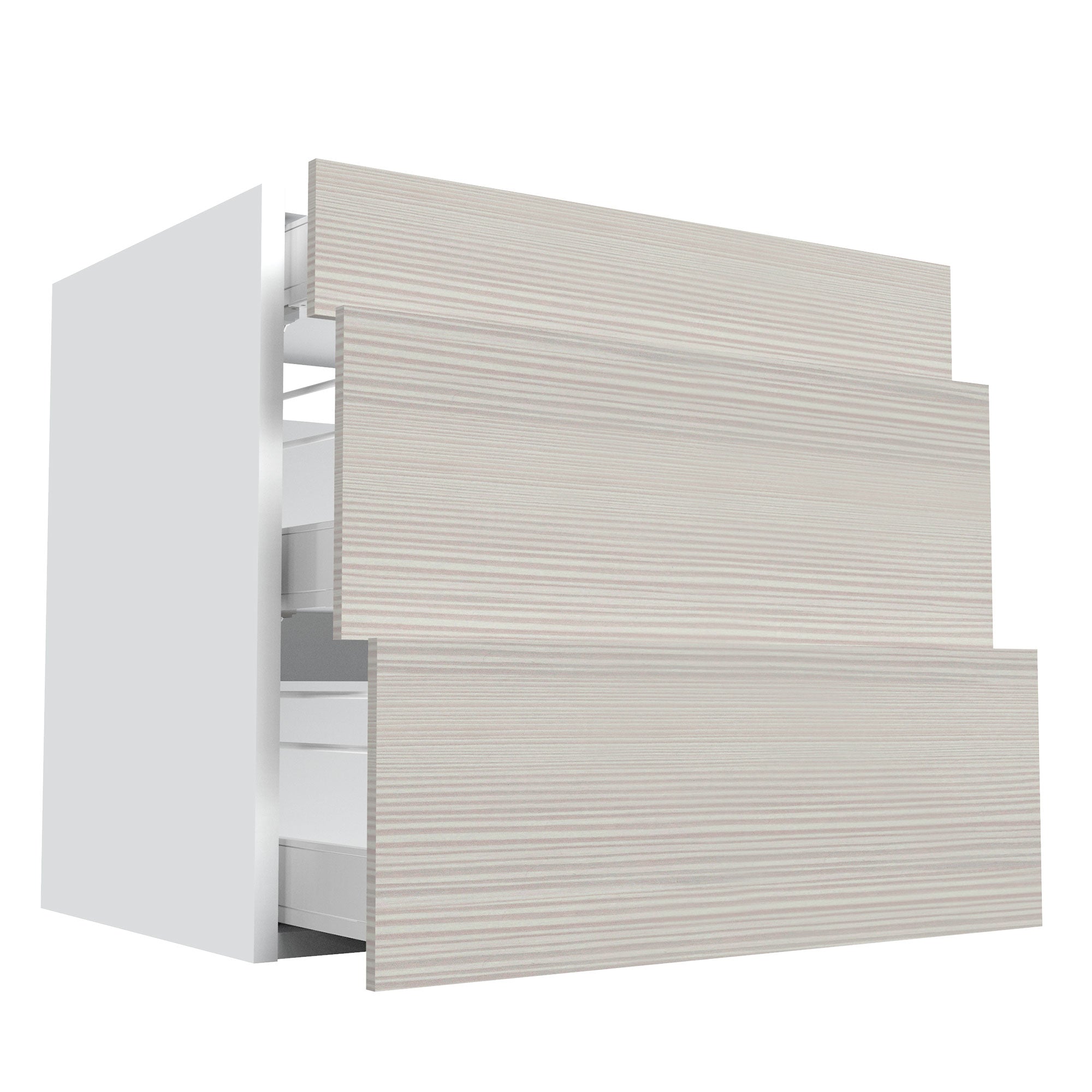 RTA - Pale Pine - Three Drawer Base Cabinets | 33"W x 34.5"H x 24"D