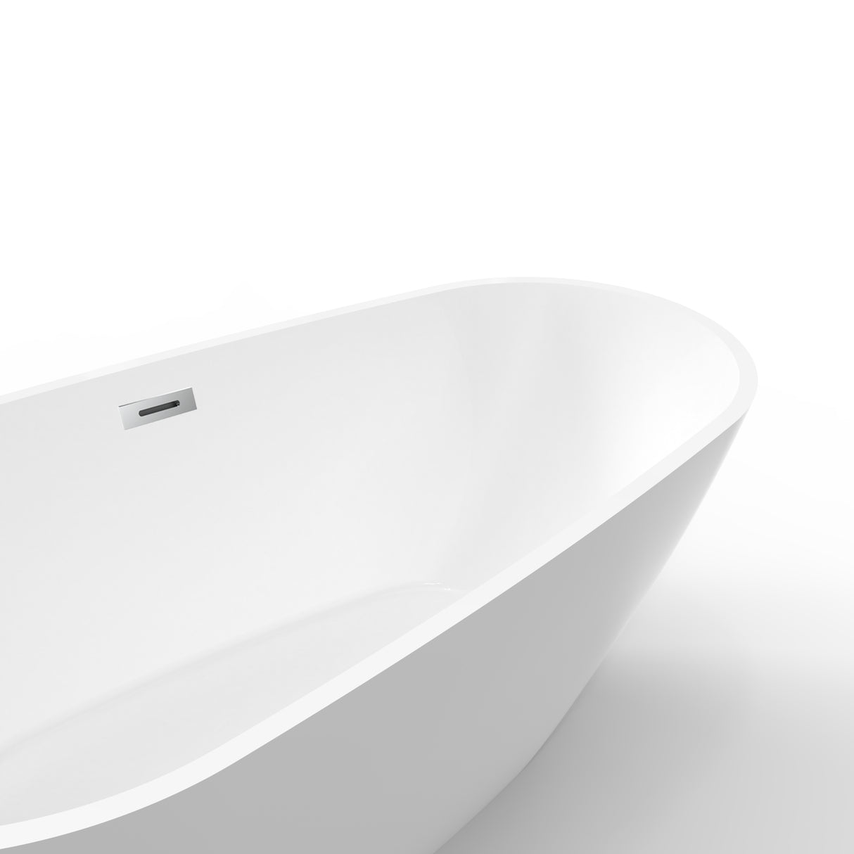 Pearl 67 in. Classic Series Acrylic Freestanding Soaking Bathtub in Glossy White with Chrome-Plated Drain Cover & Pop Up-Overflow Hole