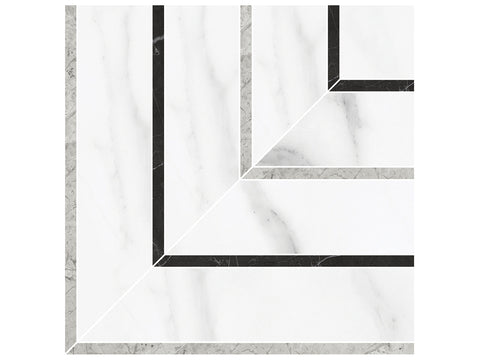 Picco La Marca Statuario Nuovo Honed Glazed Porcelain Mosaic