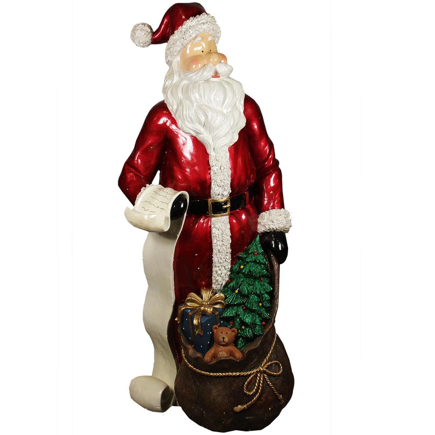 48" Commercial Size Santa Claus with List and Gift Sack Christmas Display Decoration