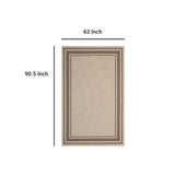 Rim Solid Border Indoor and Outdoor Area Rug