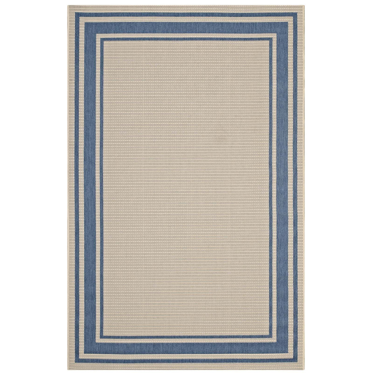 Rim Solid Border Indoor and Outdoor Area Rug