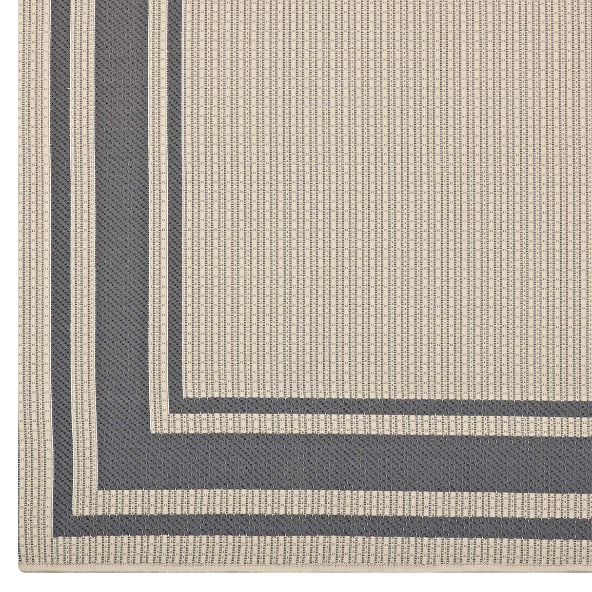 Rim Solid Border Indoor and Outdoor Area Rug