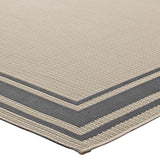 Rim Solid Border Indoor and Outdoor Area Rug