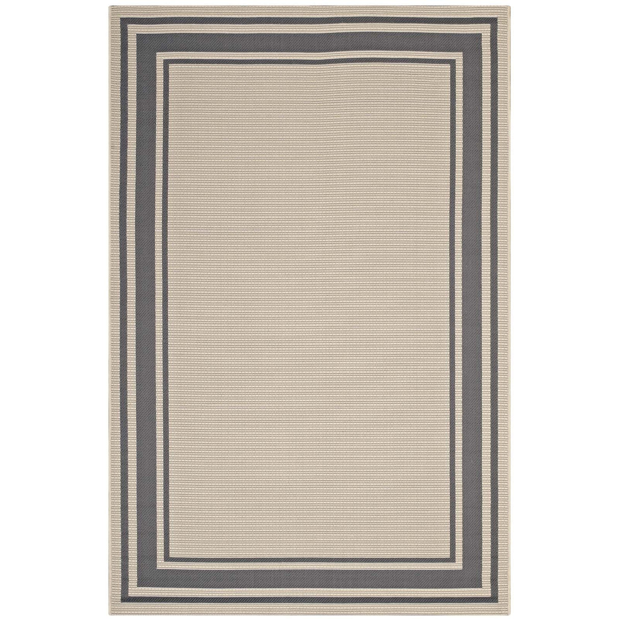 Rim Solid Border Indoor and Outdoor Area Rug