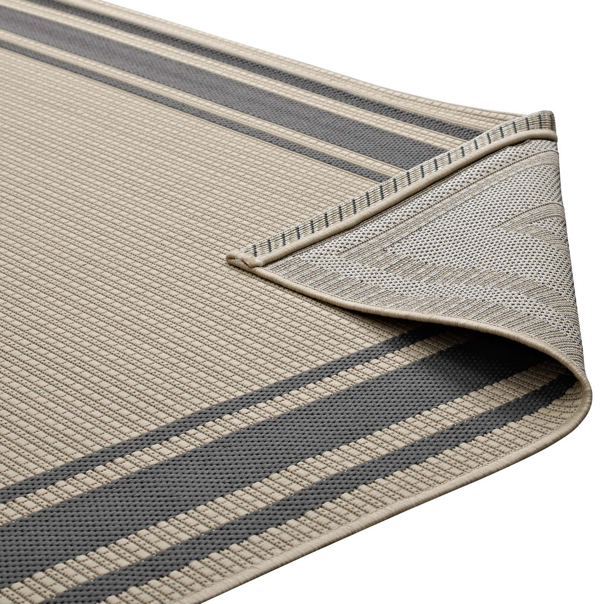 Rim Solid Border Indoor and Outdoor Area Rug