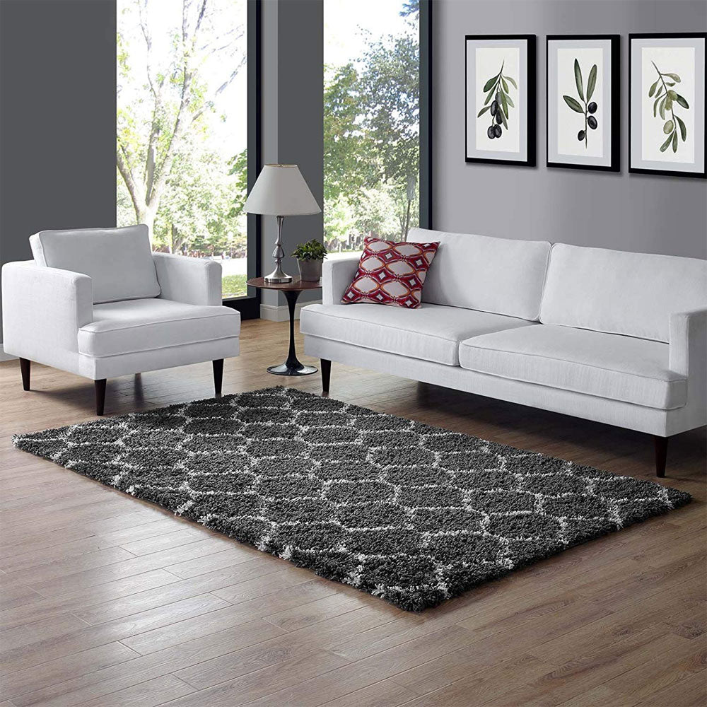 Solvea Moroccan Trellis Shag Area Rug