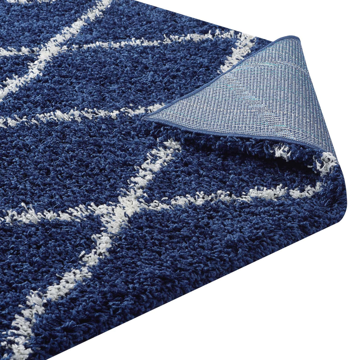 Toryn Diamond Lattice Shag Area Rug