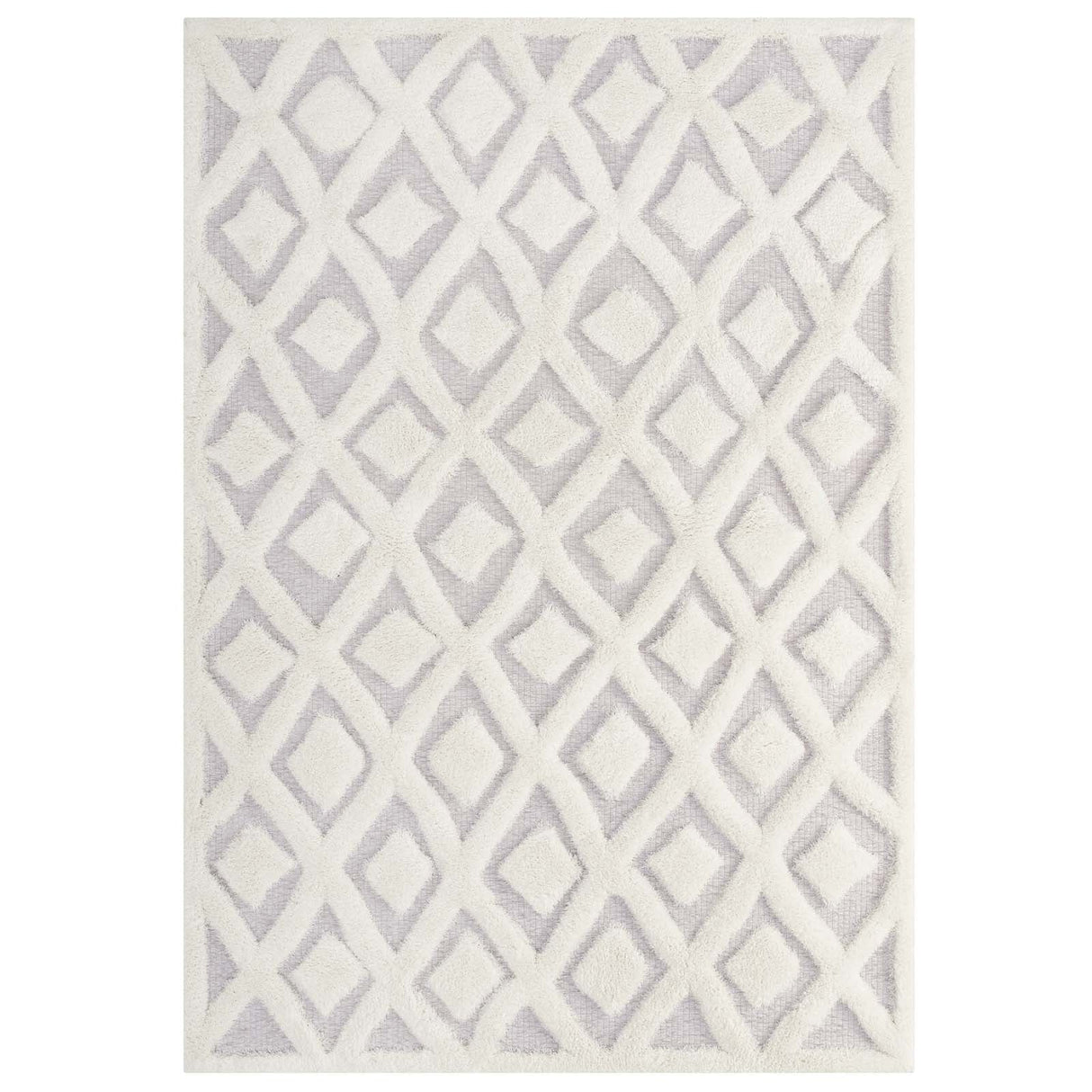 Whimsical Morsel Abstract Diamond Lattice Shag Area Rug