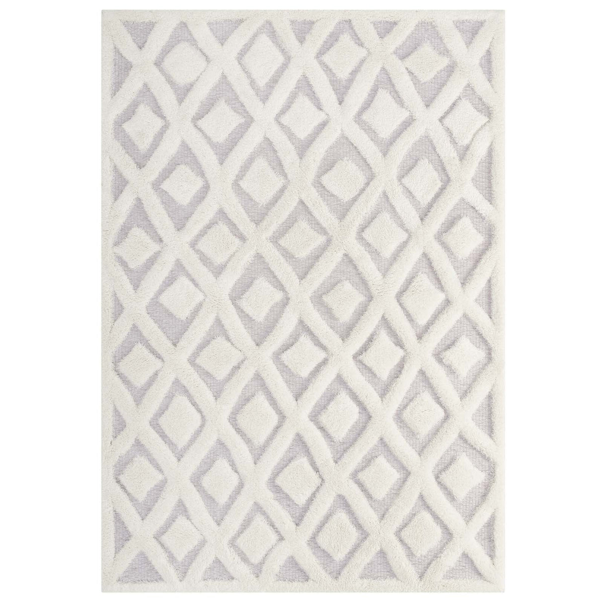 Whimsical Morsel Abstract Diamond Lattice Shag Area Rug