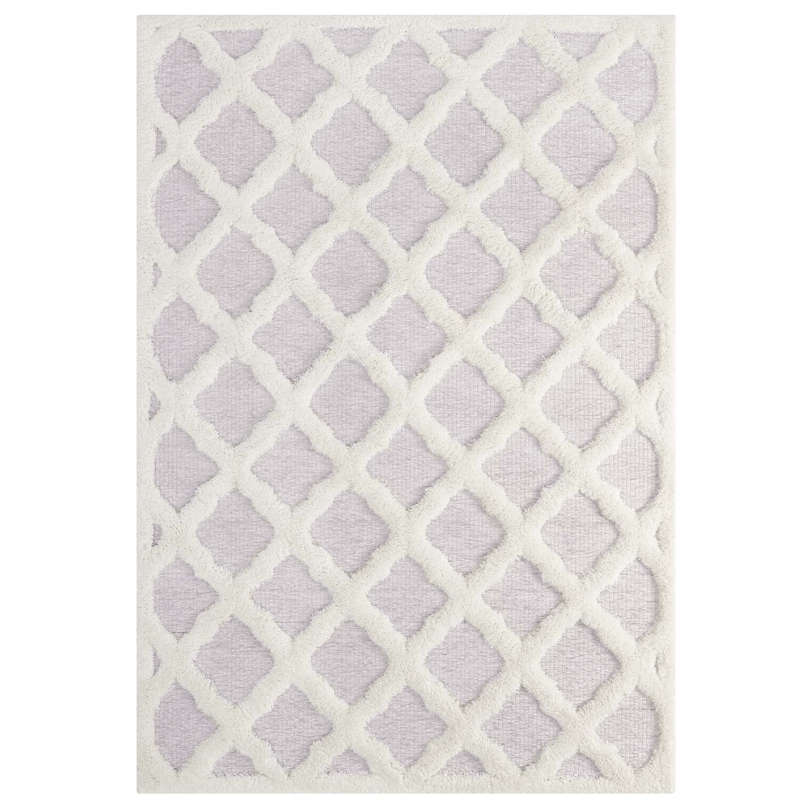 Whimsical Regale Abstract Moroccan Trellis Shag Area Rug